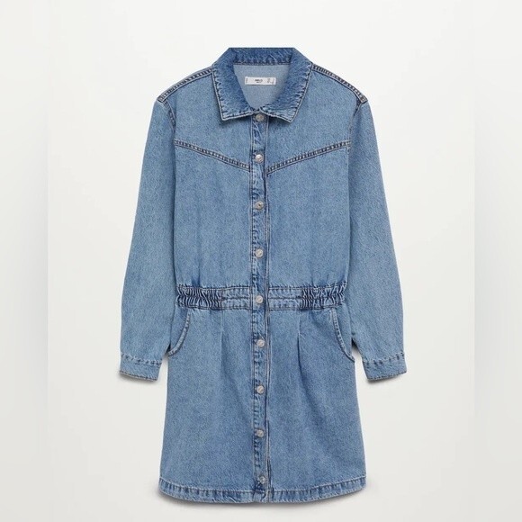 MNG Button Down Shirt Dress - Picture 1 of 4